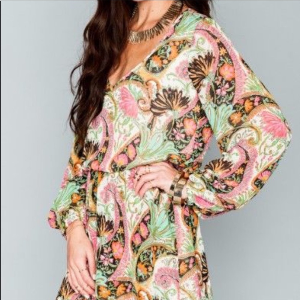 Show Me Your MuMu Rainey Palace Paisley Mini Dress M